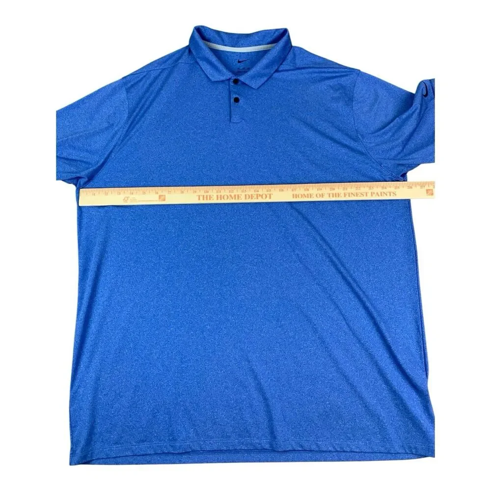 Nike Dri Fit Golf Polo Shirt, Moisture Wicking, Blue, Men's Size 2XL